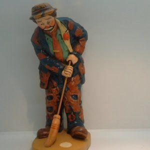 Dave Grossman Collection Clown With Broom Golfing Porcelain Figurine